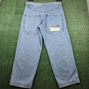 JNCO Low Down 20 Inch Antique Wash Las Vegas Baggy Jeans Men's 36x30 J1169